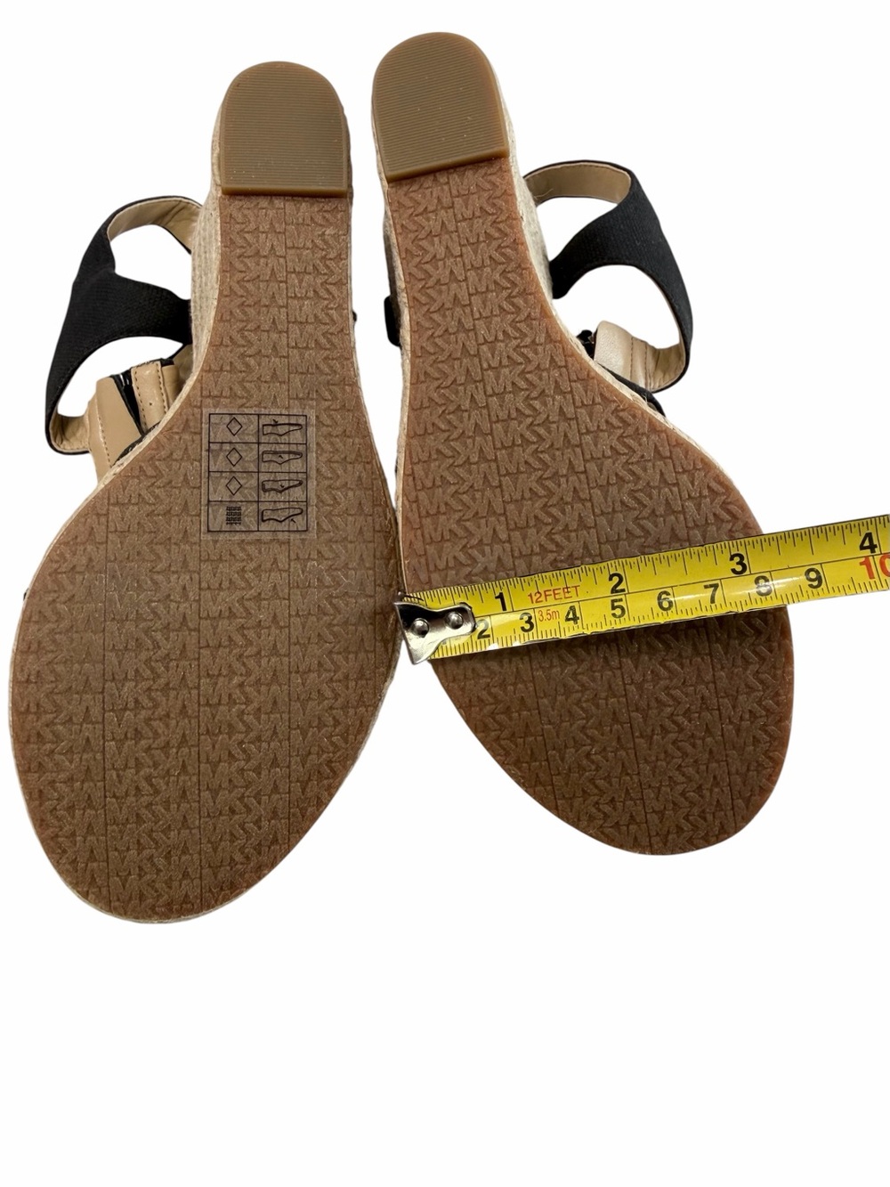 Michael Kors Berkley T Strap Espadrille Wedge Sandals Black Canvas Size 7M - Picture 13 of 16